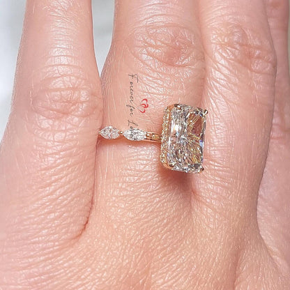 3.5 Ct IGI Certified Radiant Lab Diamond Solitaire Engagement Ring