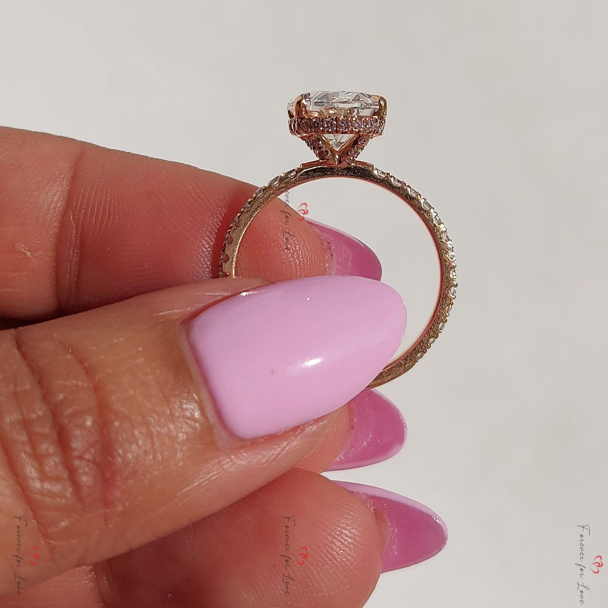 3 Ct Oval Lab Diamond Engagement Ring