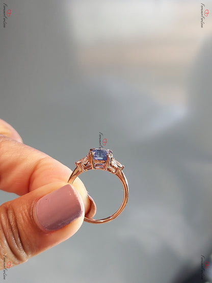 Marquise Blue Diamond, Sapphire Engagement Ring