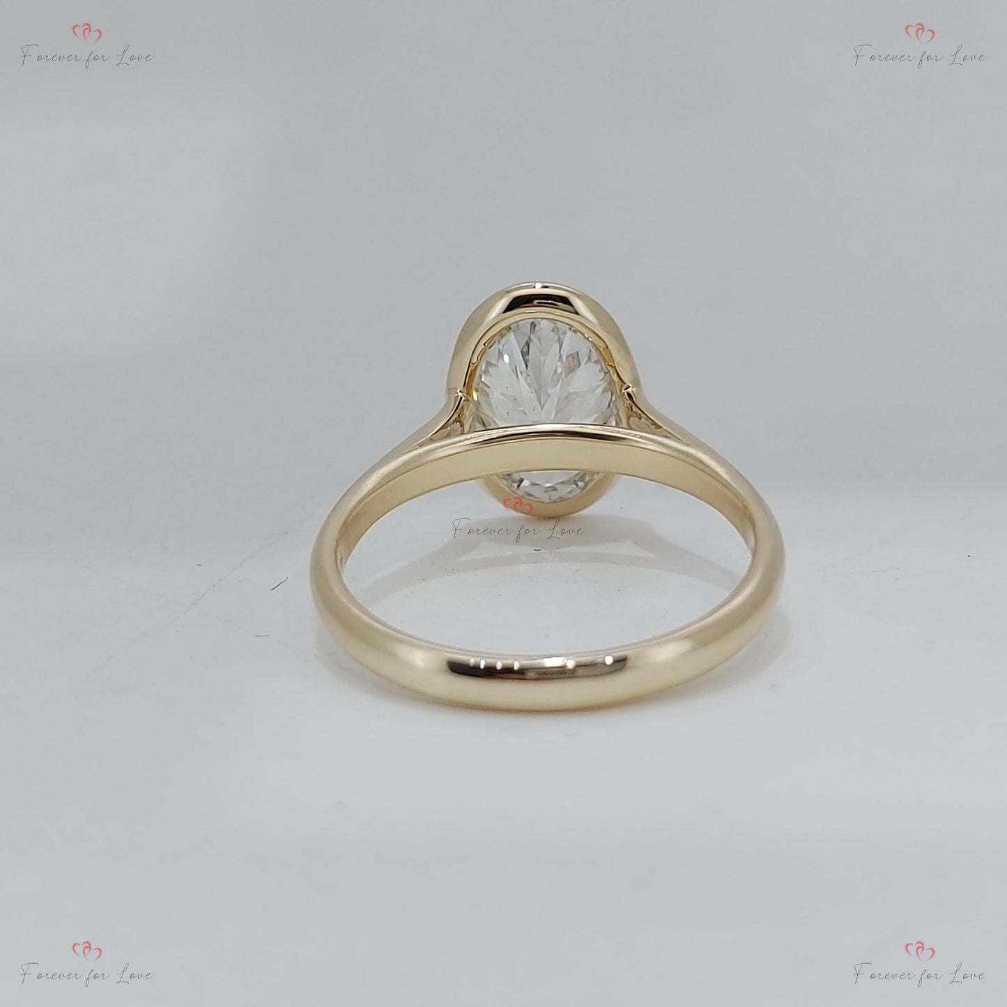 3 Ct Oval Lab Diamond Solitaire Engagement Ring Oval cut 1Ct Moissanite Brilliant Cut engagement ring in 935 Argentium Silver — custom handcrafted by Forever For Love