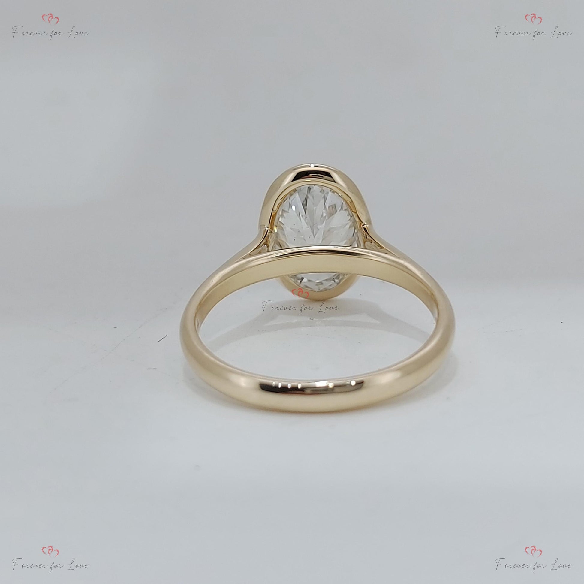 3 Ct Oval Lab Diamond Solitaire Engagement Ring