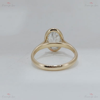 3 Ct Oval Lab Diamond Solitaire Engagement Ring