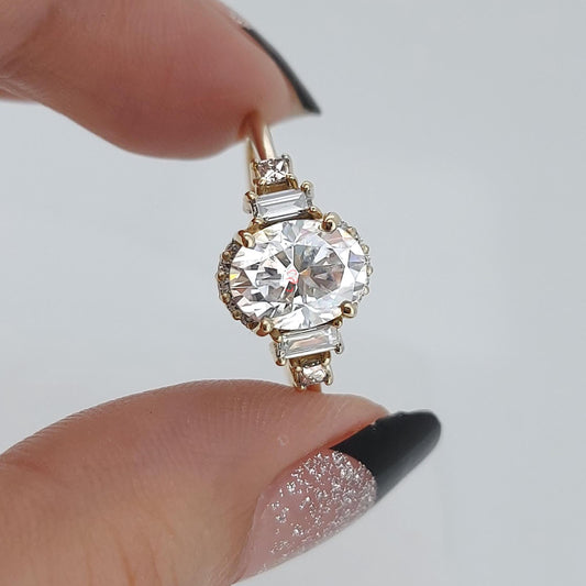 Oval Diamond, Moissanite Engagement Ring