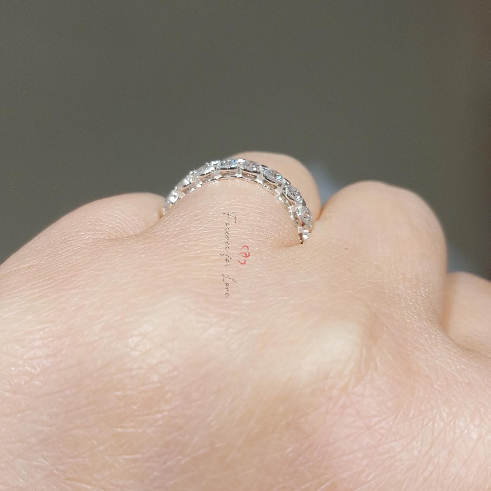 Round Lab Diamond Full Eternity Band