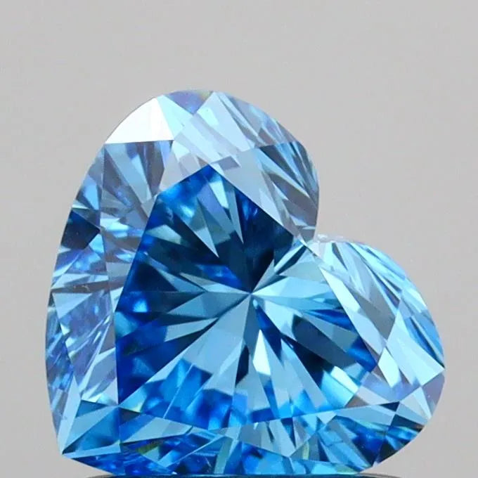 1.02ct Heart Lab Grown Diamond (Colour Fancy Vivid Blue, Clarity VS1, IGI Certified)