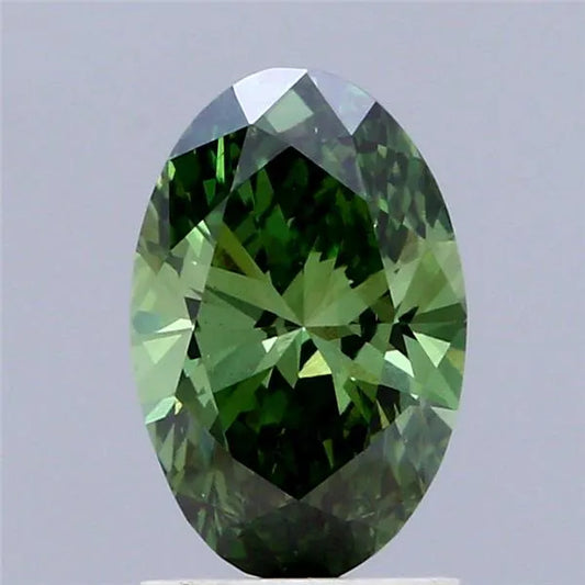 1.49ct Oval Lab Grown Diamond (Colour Fancy Vivid Green, Clarity VS2, IGI Certified)
