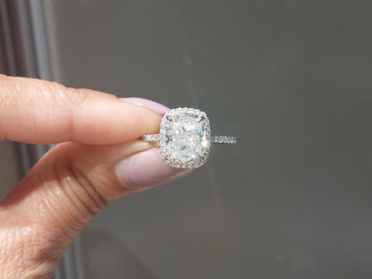 Radiant Diamond, Moissanite Solitaire Engagement Ring