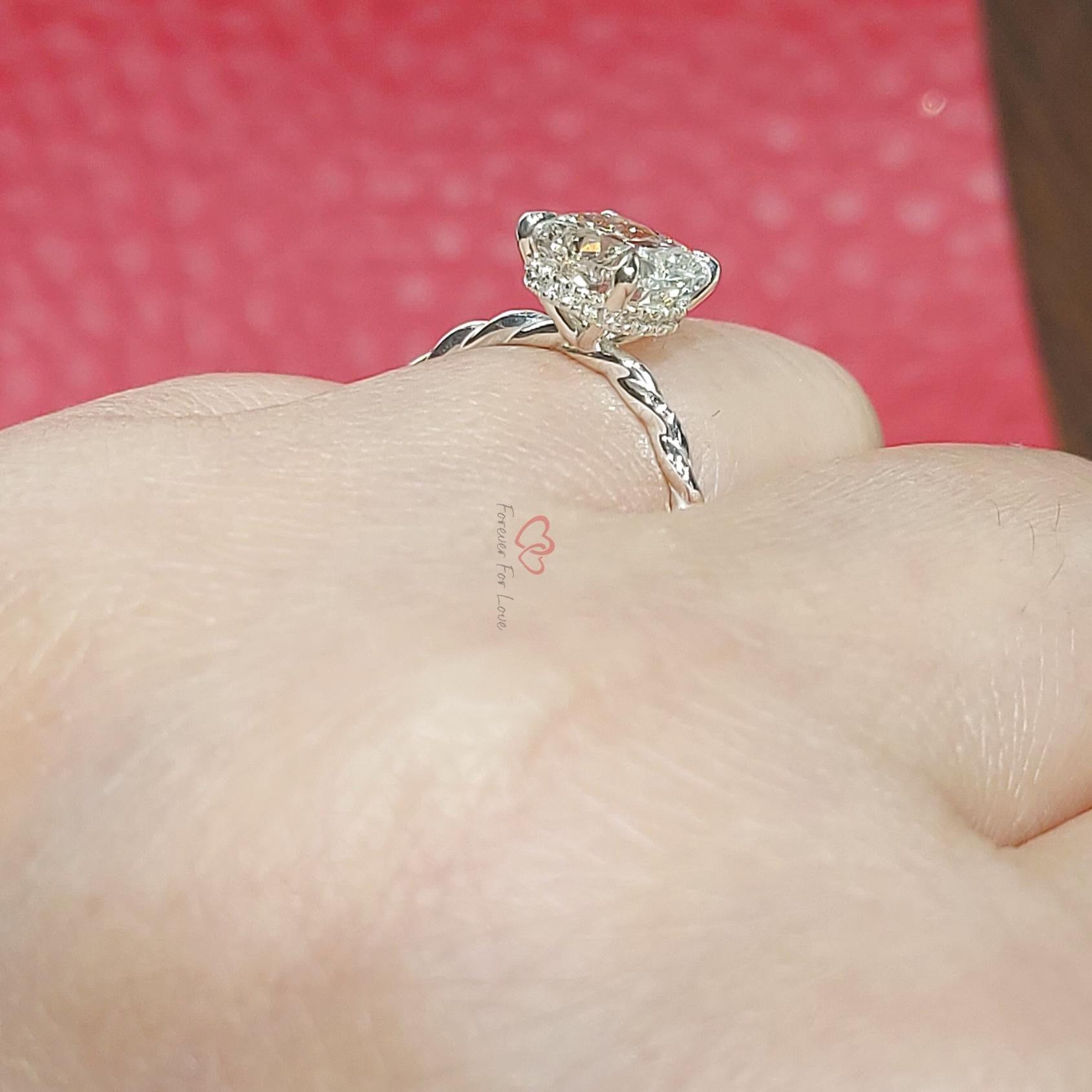 2 Ct IGI Certified Cushion Lab Diamond Engagement Ring