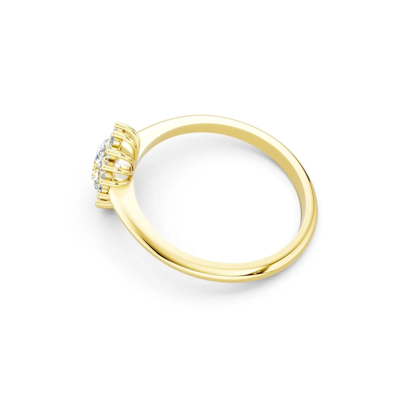 Oval Center Stone with Round Diamond Flower Halo Engagement Ring Forever For Love