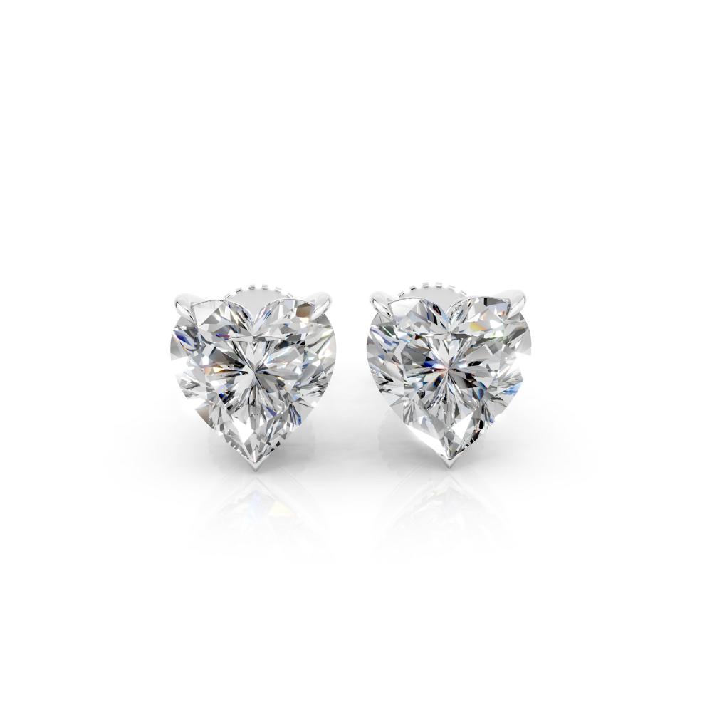 Boucles d'oreilles clous diamant taille cœur Moissanite engagement ring in Gold or Platinum — custom handcrafted by Forever For Love