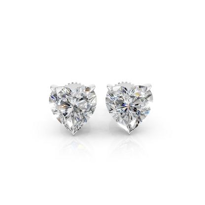 Heart Cut Diamond Stud Earrings Forever For Love