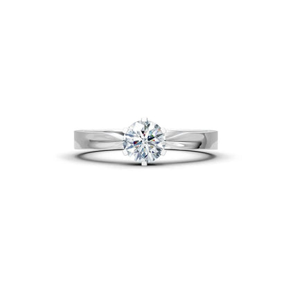 Six-Prong Round Diamond Engagement Ring with a Pinched Shank - Round