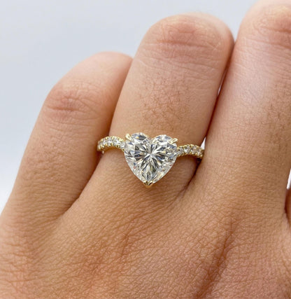 IGI Certified Heart Lab Diamond Engagement Ring