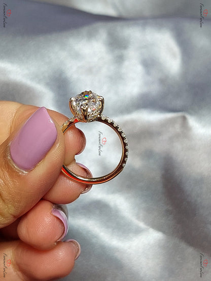 3 Ct Oval Diamond, Moissanite Engagement Ring