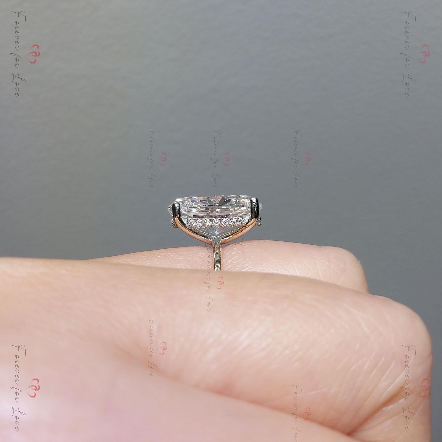 5.5 Ct Oval Lab Diamond Solitaire Engagement Ring Oval cut 1Ct Moissanite Brilliant Cut engagement ring in 935 Argentium Silver — custom handcrafted by Forever For Love