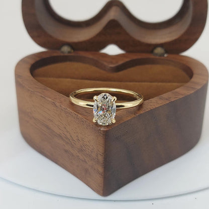 1 Ct Oval Lab Diamond Solitaire Engagement Ring