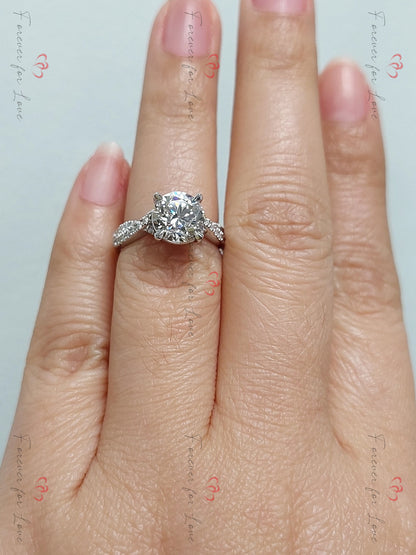 2 Ct IGI Certified Round Lab Diamond Solitaire Engagement Ring