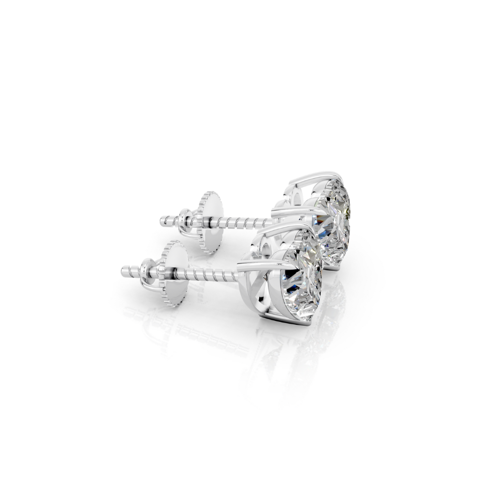 Boucles d'oreilles clous diamant taille cœur Moissanite engagement ring in Gold or Platinum — custom handcrafted by Forever For Love