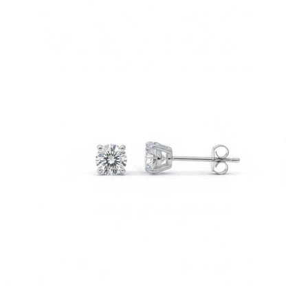 3 Karat Gesamtgewicht D Farbe VVS2 Reinheit IGI-zertifizierte runde Ideal-Schliff Laborgezüchtete Diamant-Ohrstecker 14k Weißgold Körbchen Pushback