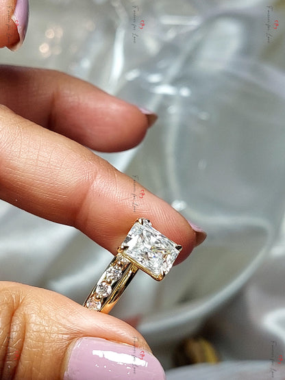 3 Ct Radiant Moissanite Eternity Band