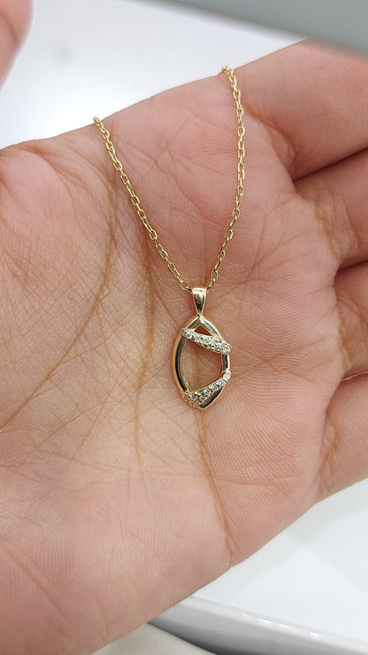 14K Gelbgold, zarter minimalistischer Anhänger, Emaille-Anhänger, Damenkette, besonderes Geschenk für sie.