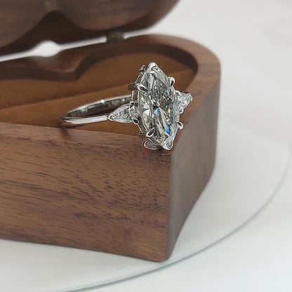 3 Ct IGI Certified Marquise Lab Diamond Engagement Ring