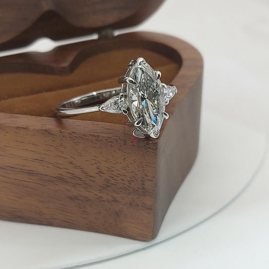 3 Ct IGI Certified Marquise Lab Diamond Engagement Ring
