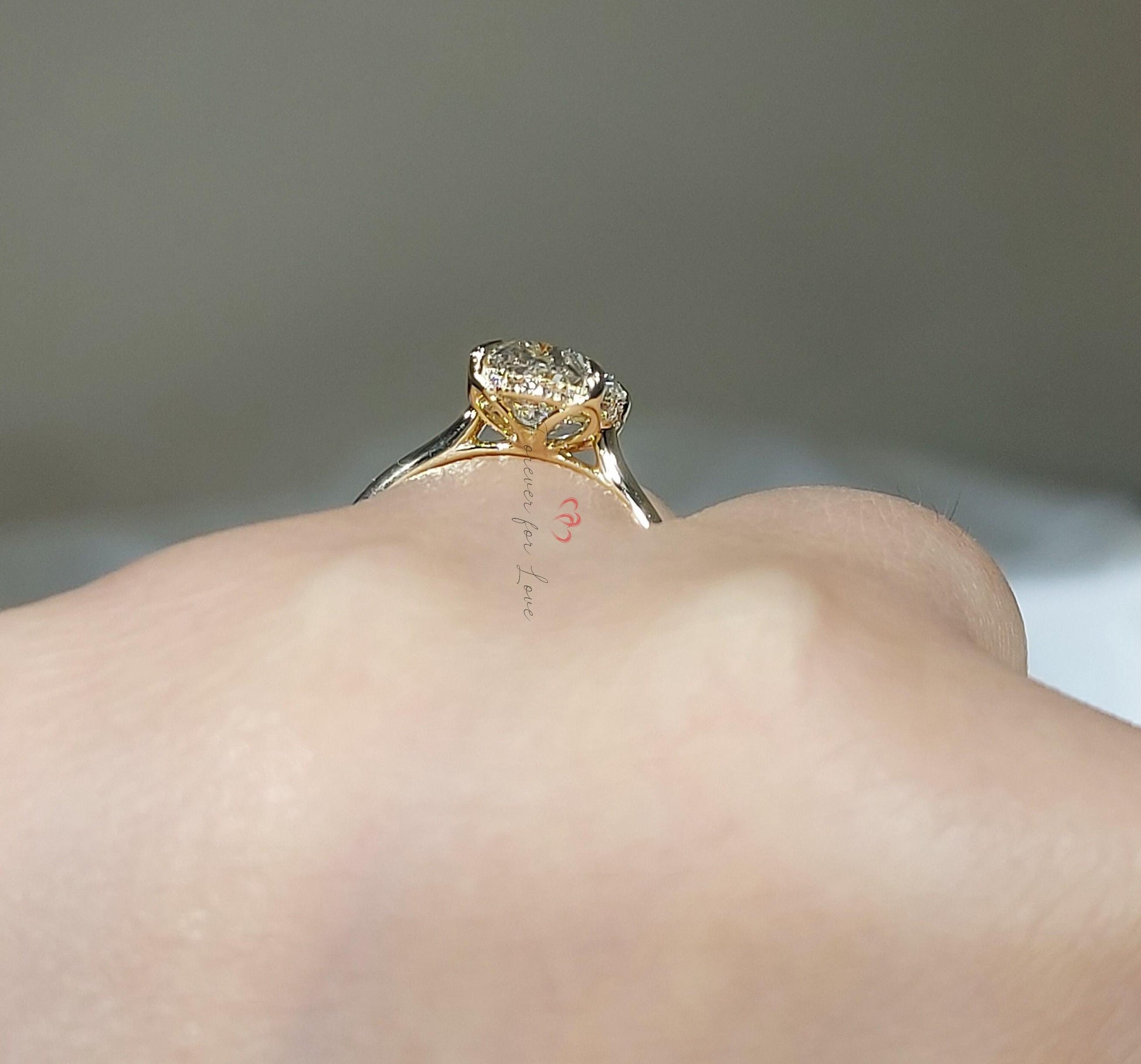 3.5 Ct Oval Lab Diamond Solitaire Engagement Ring