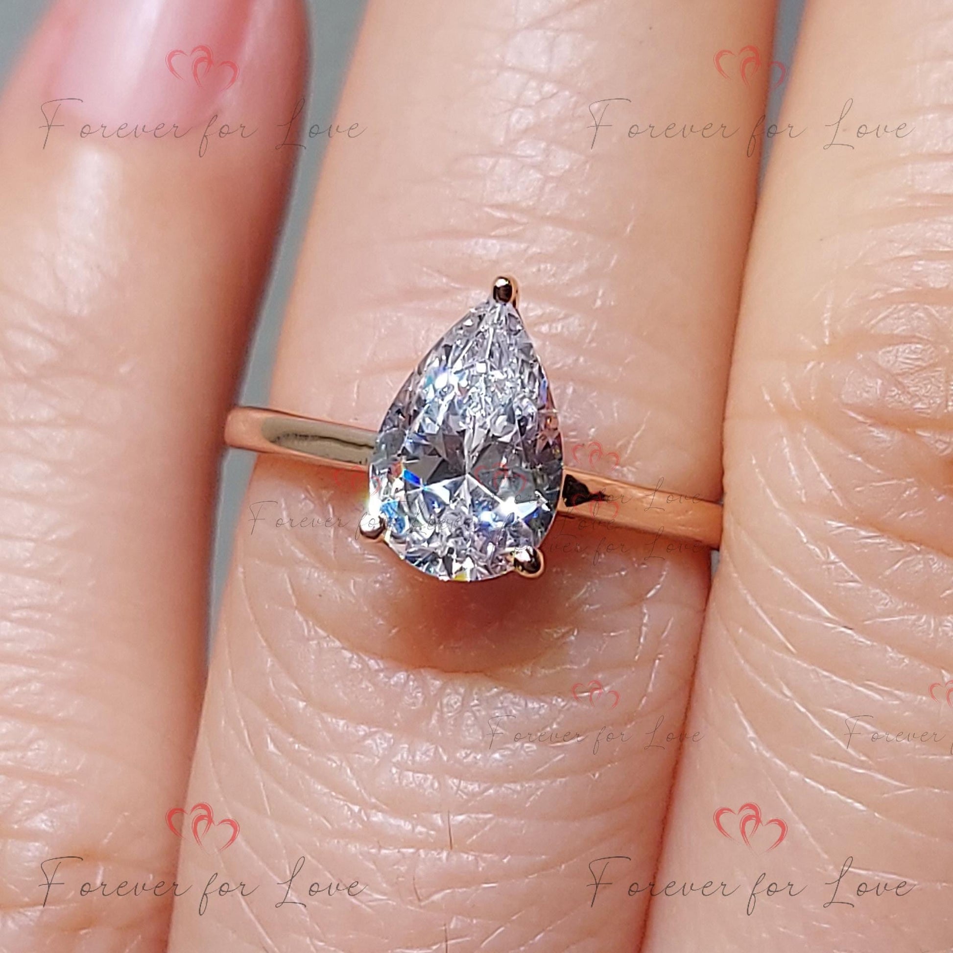 Pear Lab Diamond Solitaire Engagement Ring