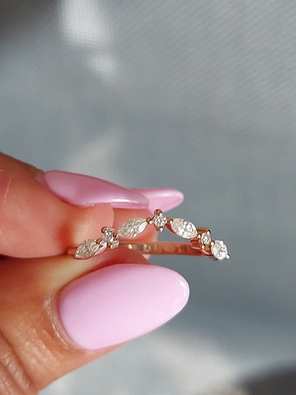 Marquise Moissanite Stacking Ring