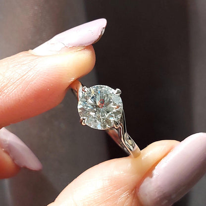2 Ct Round Lab Diamond Solitaire Engagement Ring