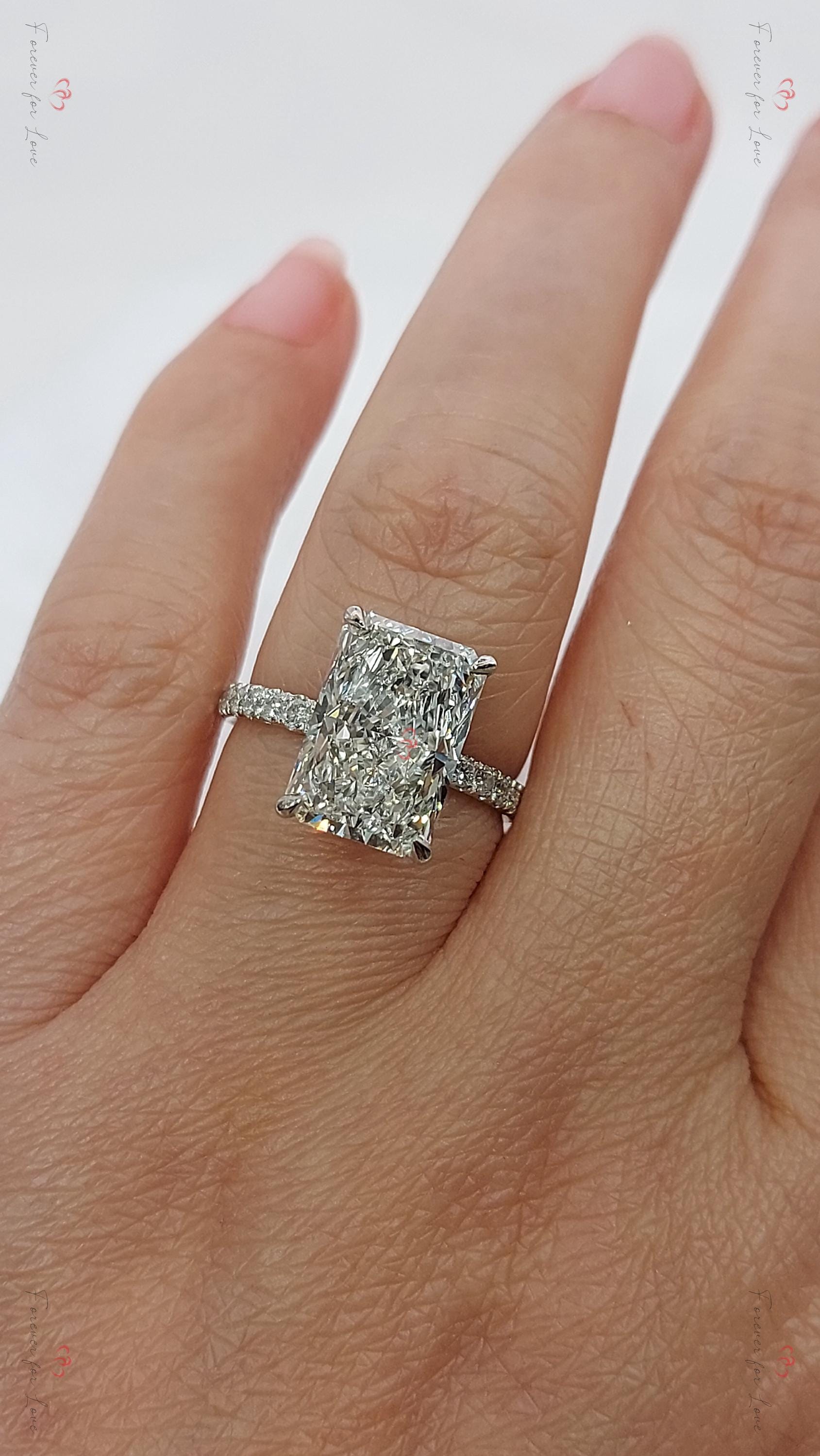5 Ct IGI Certified Radiant Lab Diamond Engagement Ring