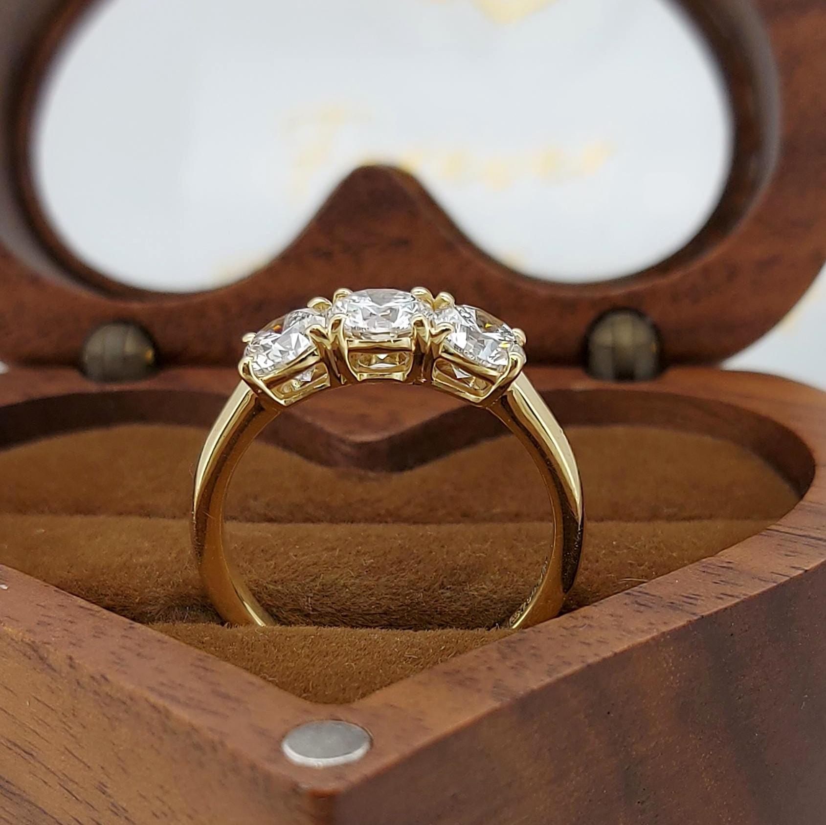 1.5 Ct IGI Certified Diamond Three Stone Engagement Ring