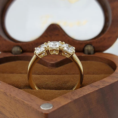 1.5 Ct IGI Certified Diamond Three Stone Engagement Ring