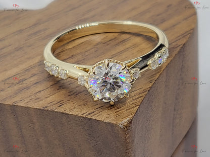 Round Lab Diamond Engagement Ring