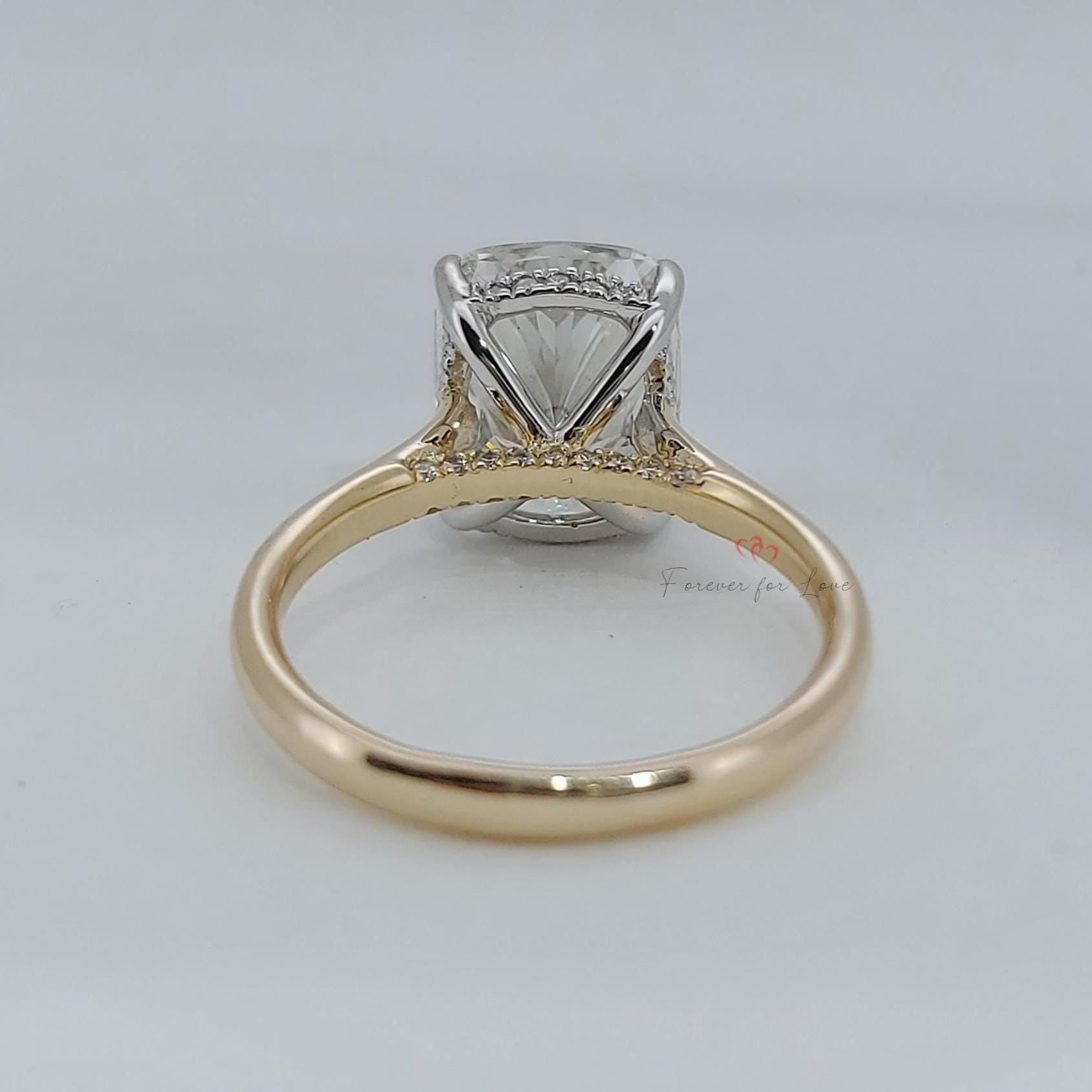 5 Ct Cushion Lab Diamond Engagement Ring