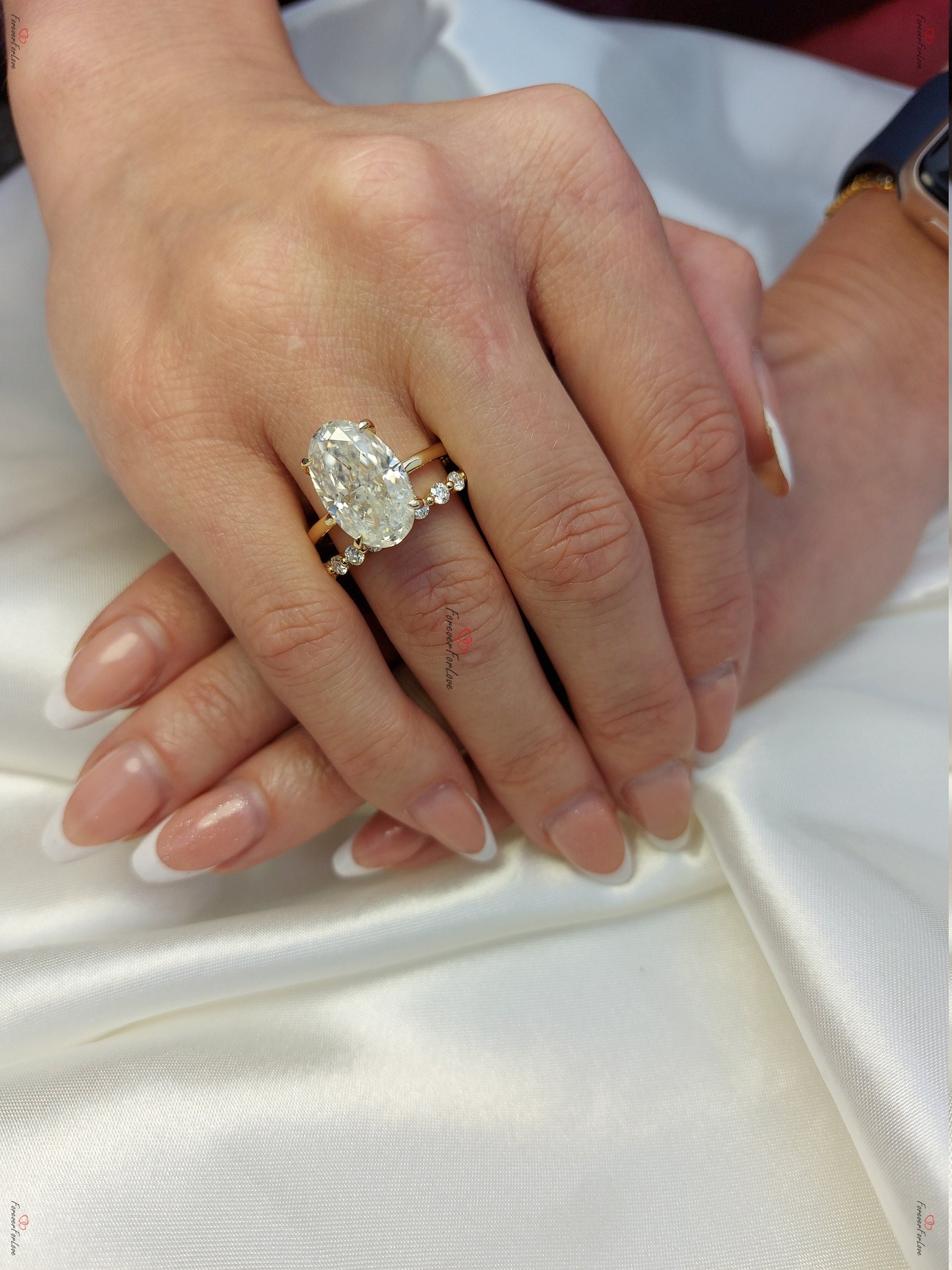 6.5 Ct Oval Moissanite Eternity Band