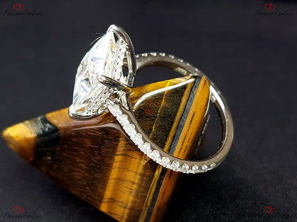 4 Ct Princess Moissanite Solitaire Engagement Ring