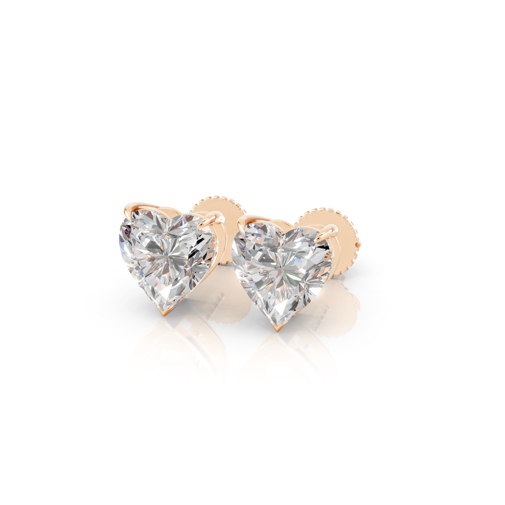 Heart Cut Diamond Stud Earrings Forever For Love