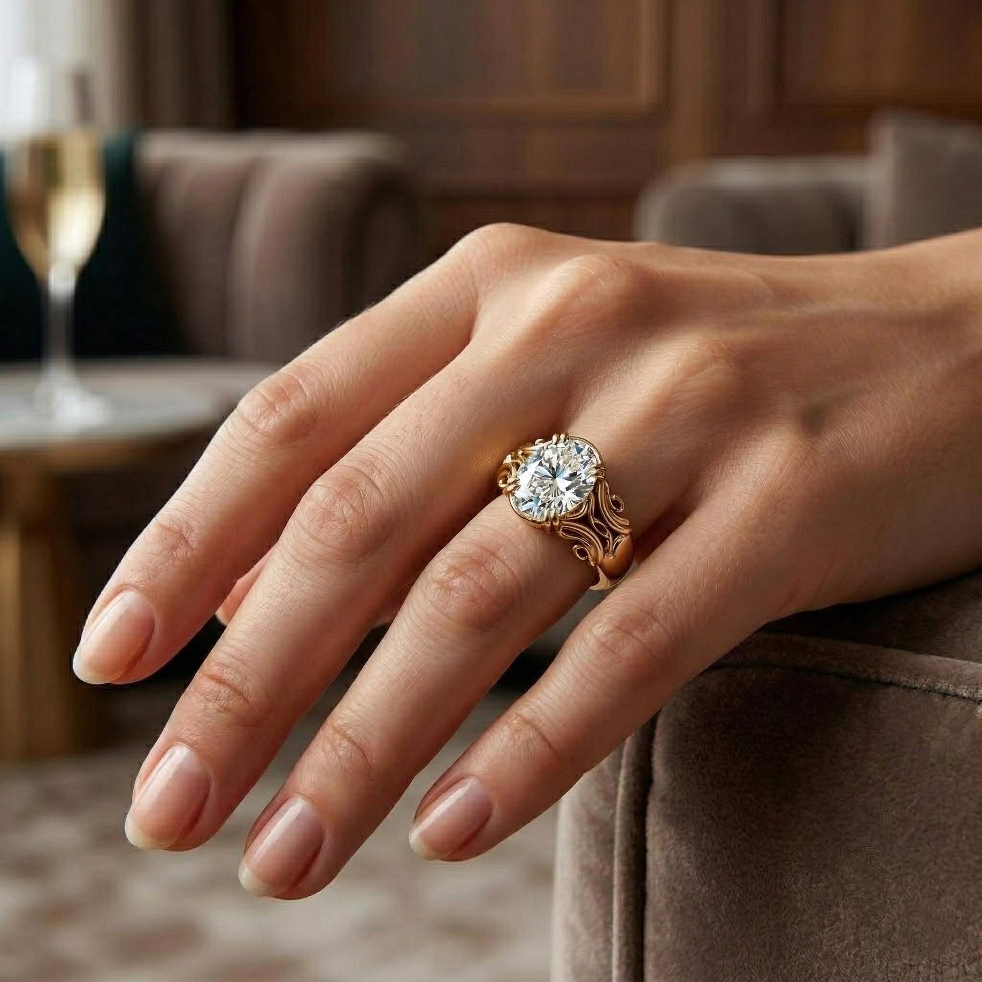 2.5 Ct IGI Certified Oval Lab Diamond Solitaire Engagement Ring