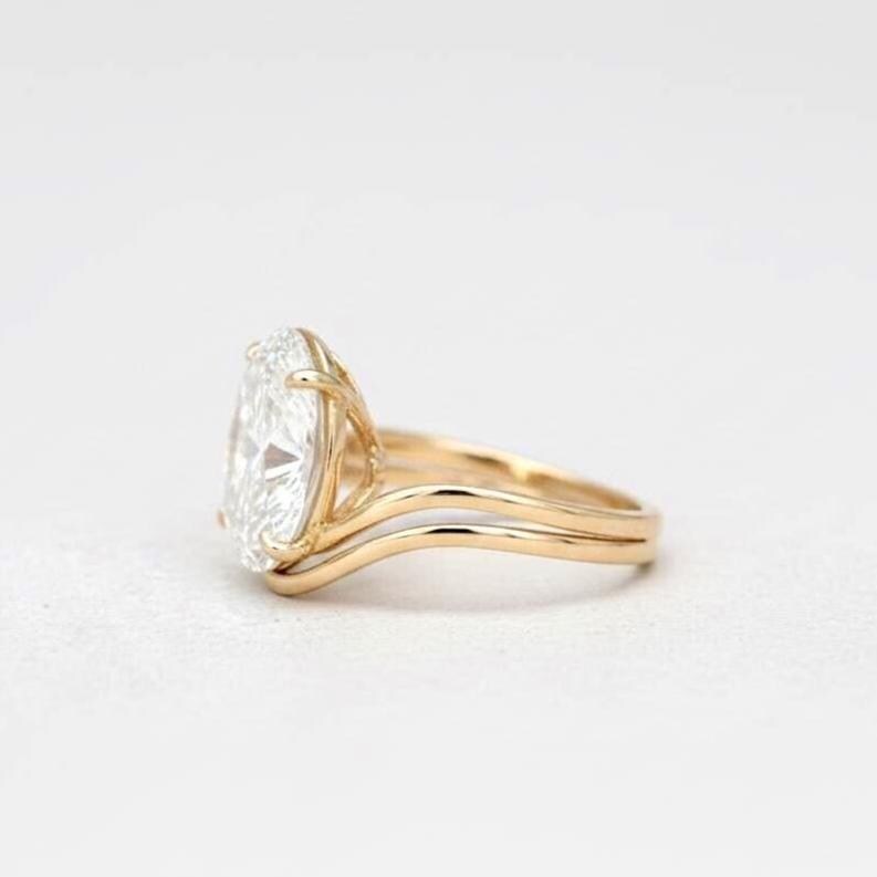 5 Ct IGI Certified Oval Lab Diamond Solitaire Engagement Ring Oval cut 1Ct Moissanite Brilliant Cut engagement ring in 935 Argentium Silver — custom handcrafted by Forever For Love