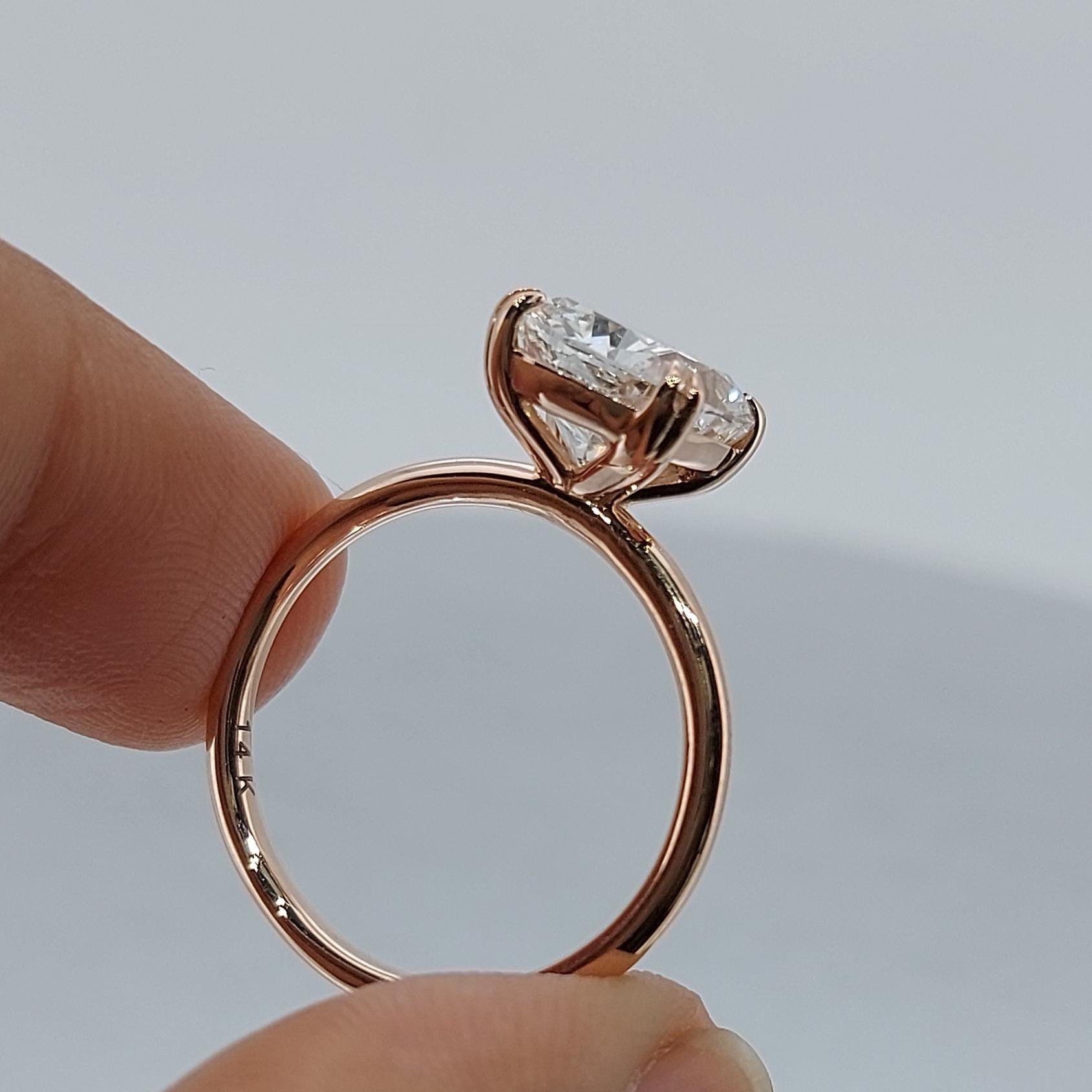 3 Ct IGI Certified Cushion Lab Diamond Engagement Ring