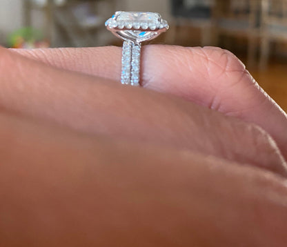 IGI Certified Radiant Diamond Halo Engagement Ring