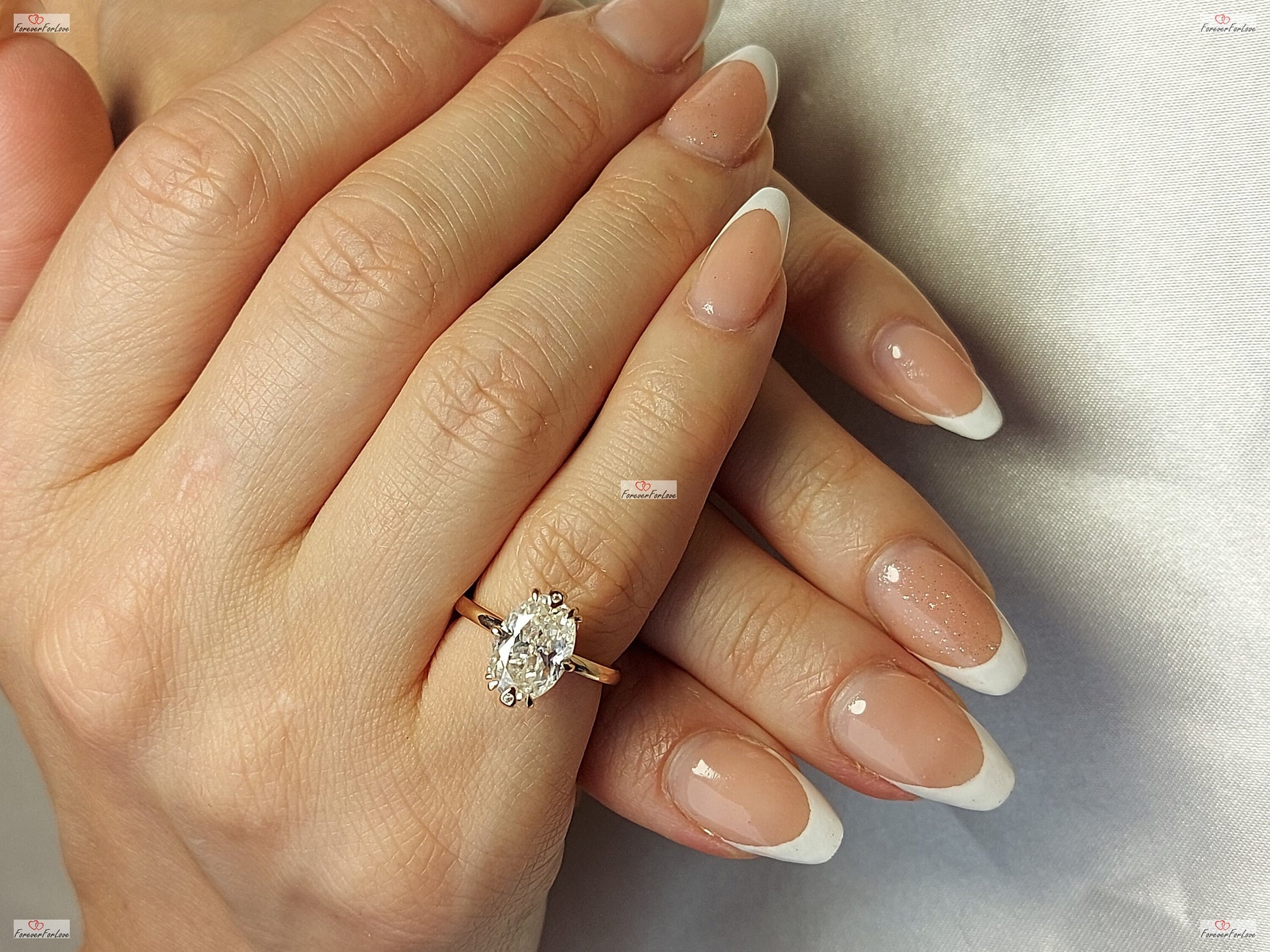 1 Ct Oval Natural Diamond Solitaire Engagement Ring