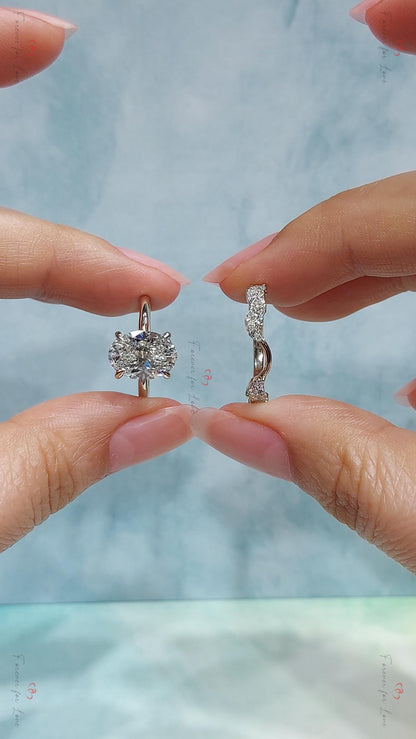 3 Ct Oval Lab Diamond Engagement Ring