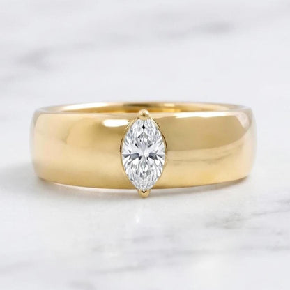 Marquise Lab Diamond Wedding Band