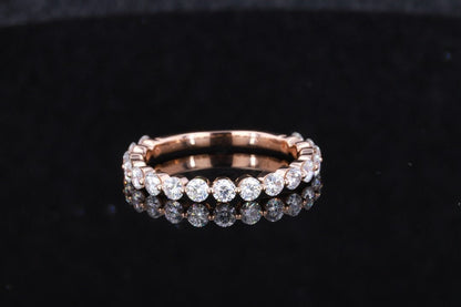Round Moissanite Half Eternity Band