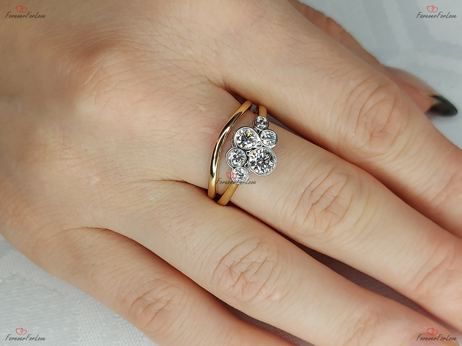 Round Lab Diamond Band