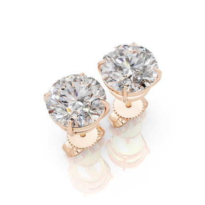 Round Cut Diamond Stud Earrings Forever For Love