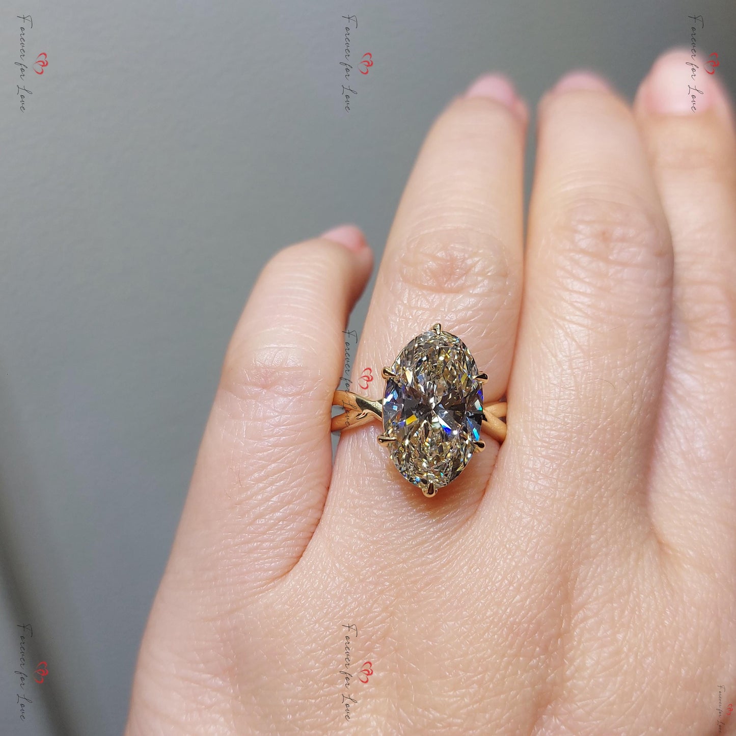 7 Ct IGI Certified Oval Lab Diamond Engagement Ring Oval cut 1Ct Moissanite Brilliant Cut engagement ring in 935 Argentium Silver — custom handcrafted by Forever For Love